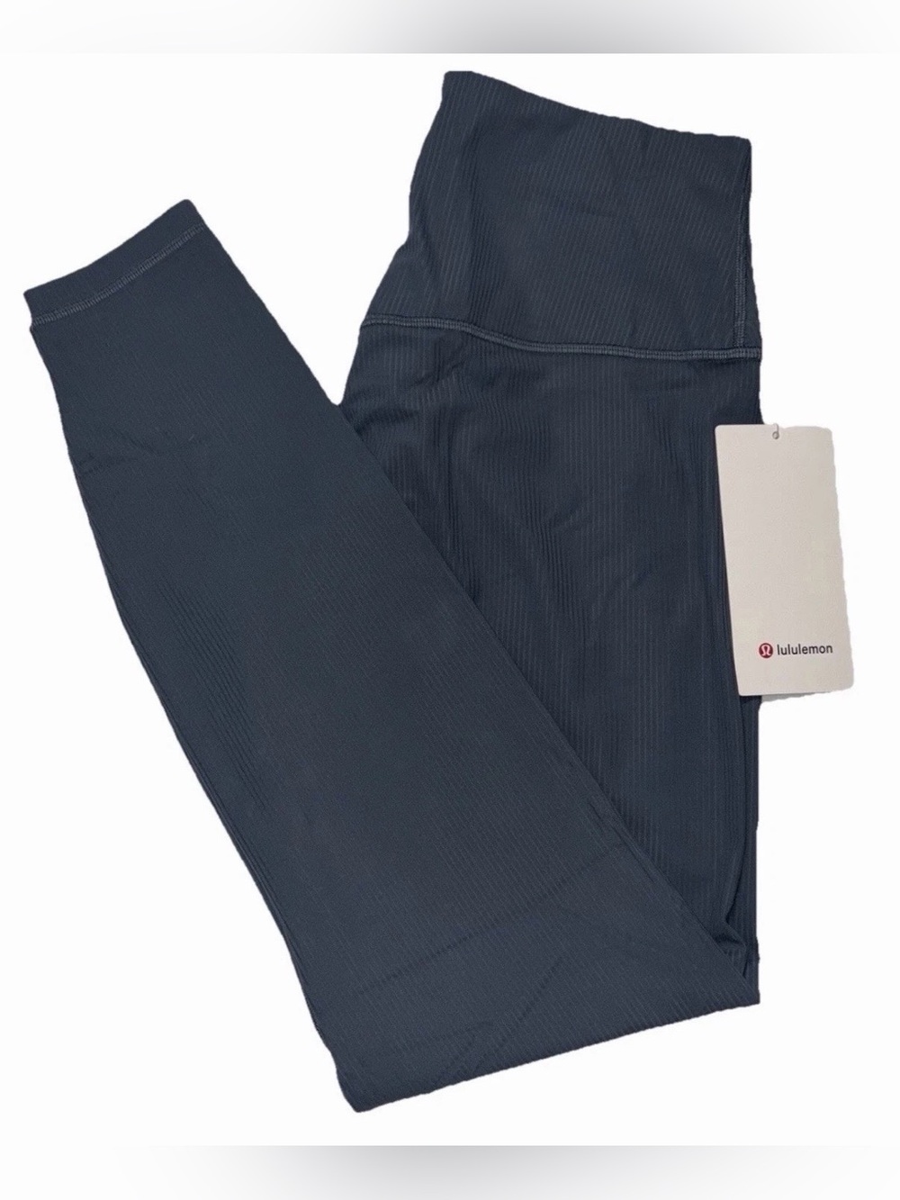 NWT LULULEMON SIZE 12 ALIGN RIBBED HIGH RISE 28” L PANT AUTHENTIC OIL BLUE $118